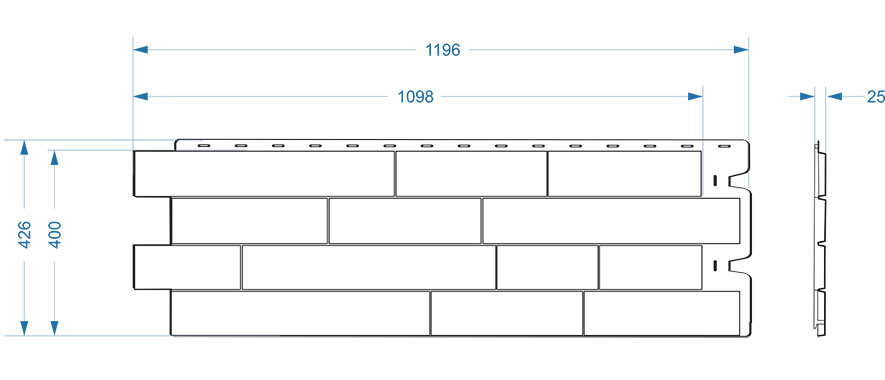 Чертеж фасадной панели Дёке Stein